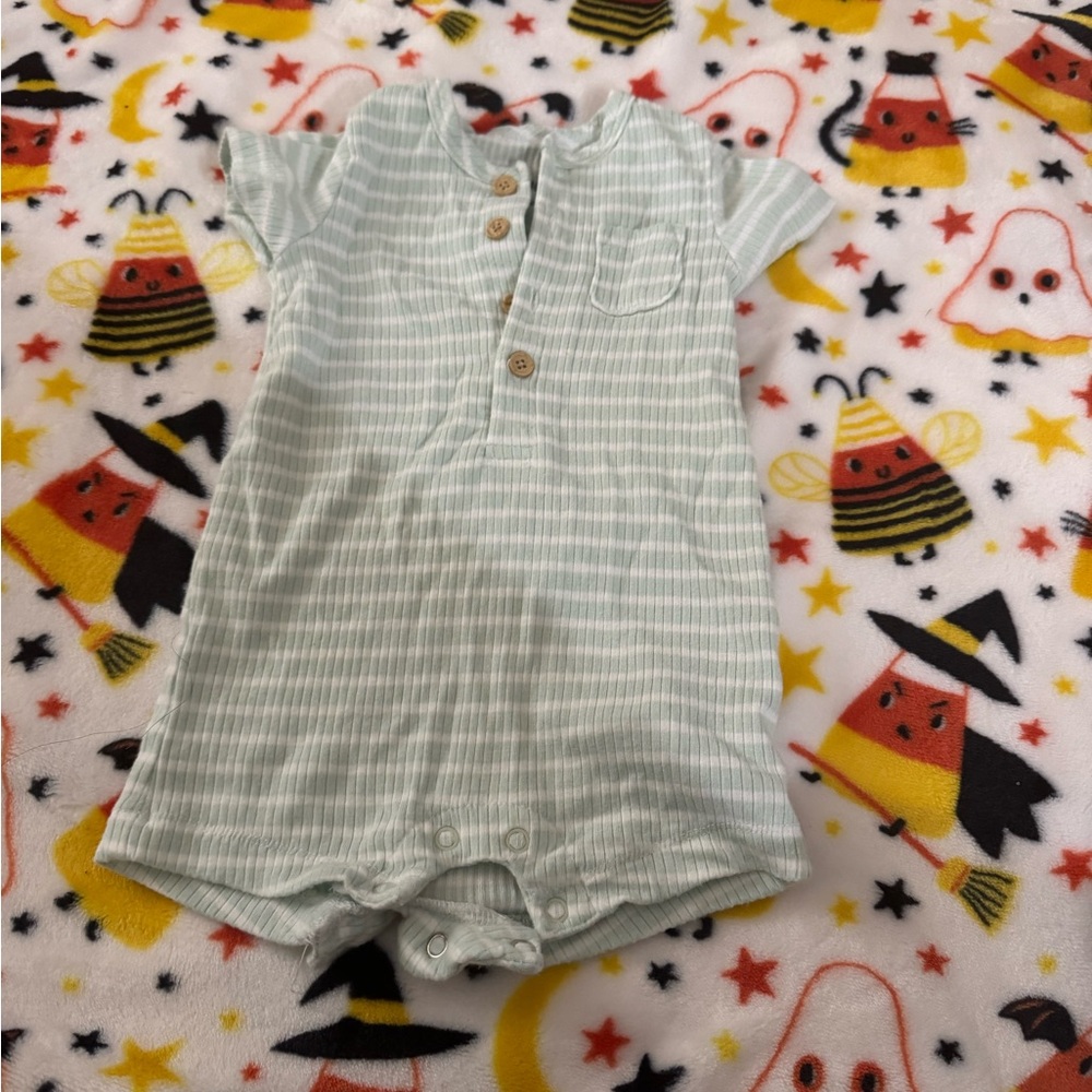 Striped Baby Romper with Buttons